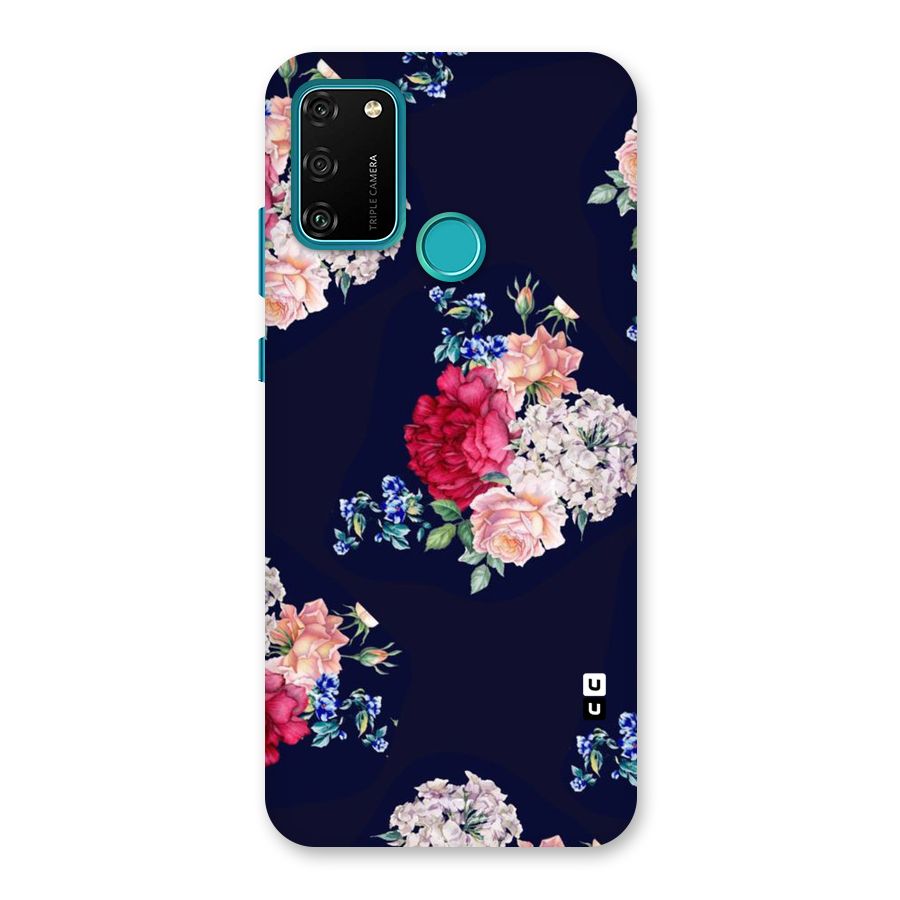 Magenta Peach Floral Back Case for Honor 9A