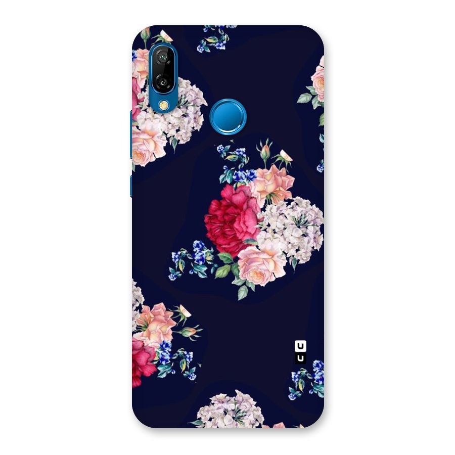 Magenta Peach Floral Back Case for Huawei P20 Lite