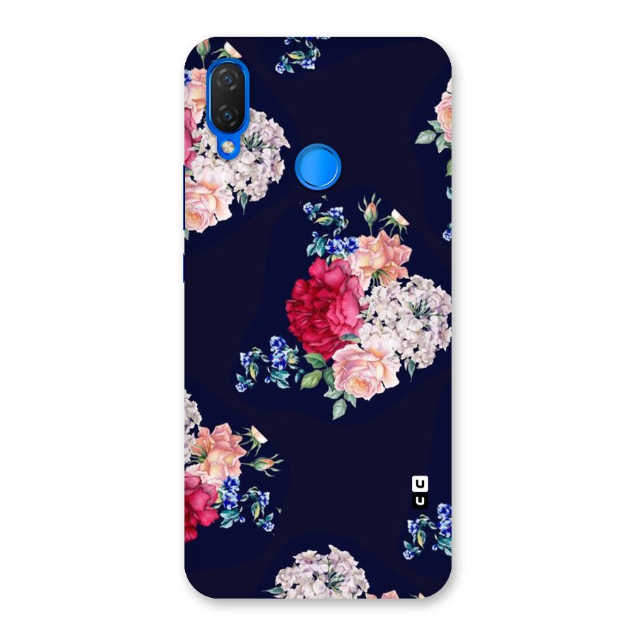 Magenta Peach Floral Back Case for Huawei P Smart+