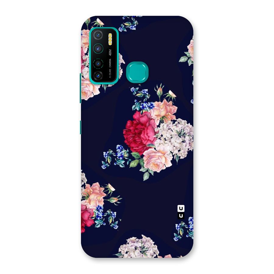 Magenta Peach Floral Back Case for Infinix Hot 9 Pro
