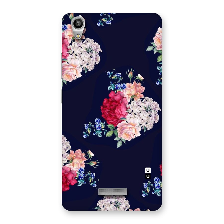 Magenta Peach Floral Back Case for Lava-Pixel-V1