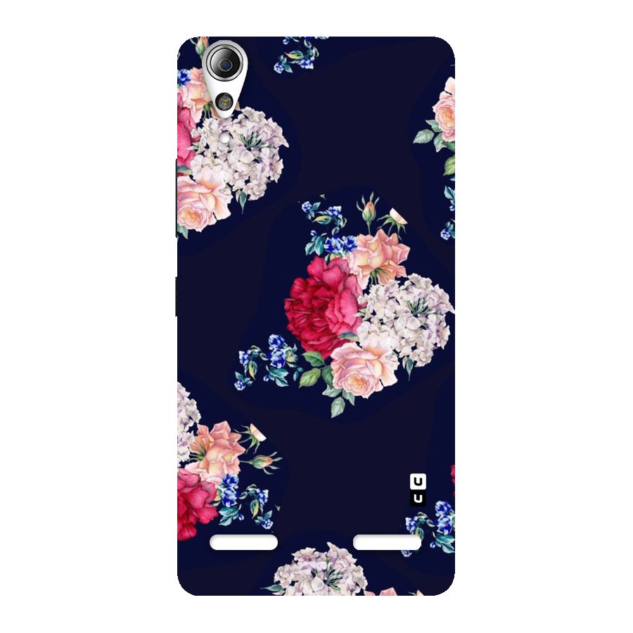 Magenta Peach Floral Back Case for Lenovo A6000 Plus
