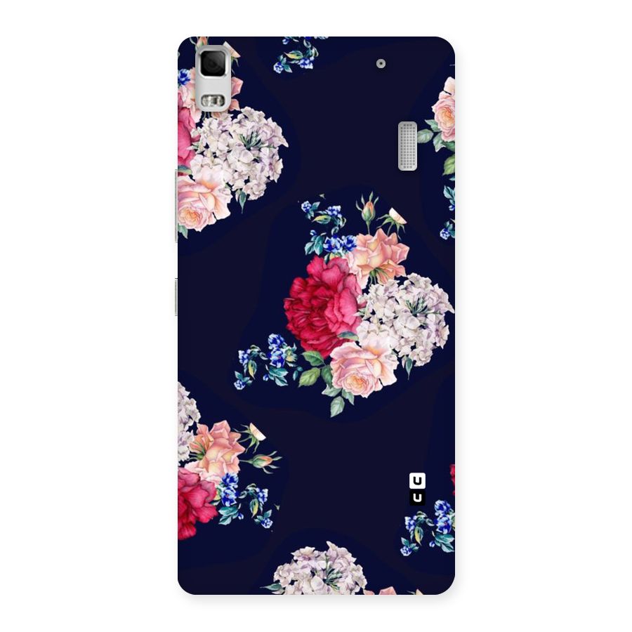 Magenta Peach Floral Back Case for Lenovo A7000