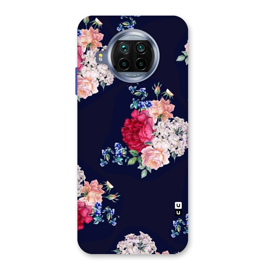 Magenta Peach Floral Back Case for Mi 10i