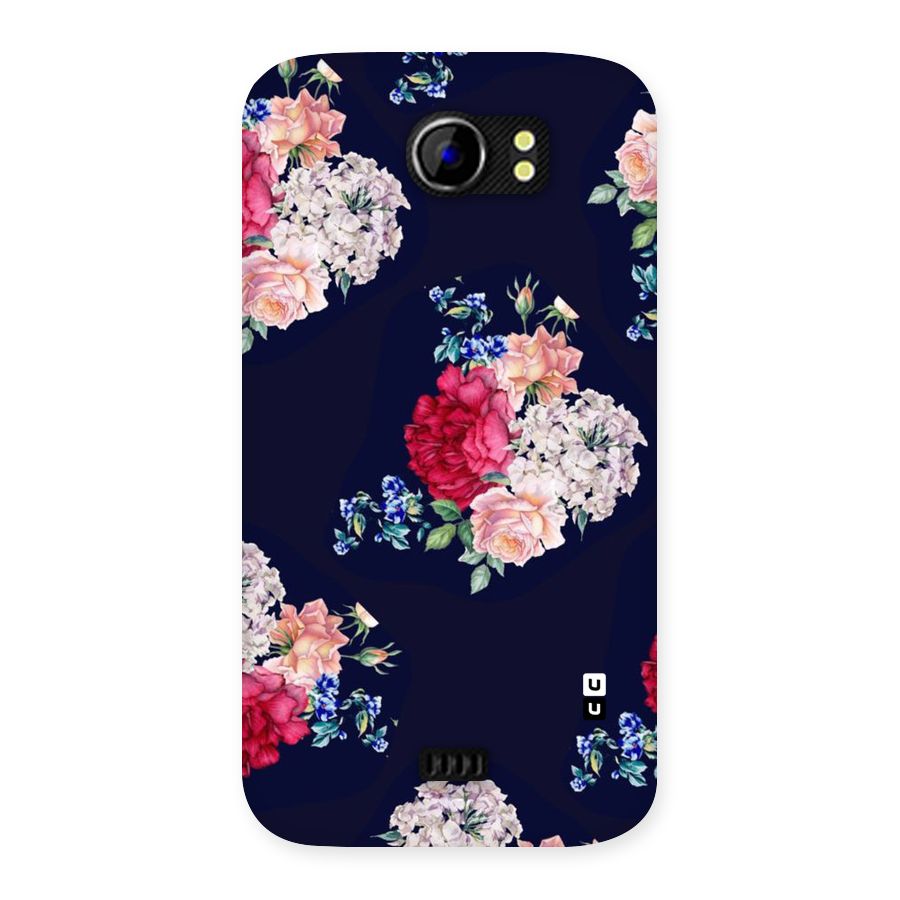 Magenta Peach Floral Back Case for Micromax Canvas 2 A110