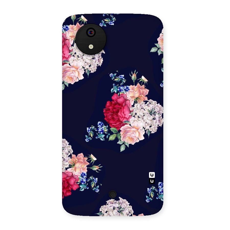 Magenta Peach Floral Back Case for Micromax Canvas A1