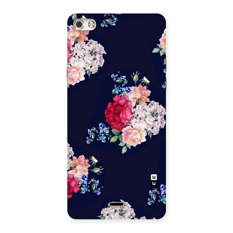 Magenta Peach Floral Back Case for Micromax Canvas Silver 5