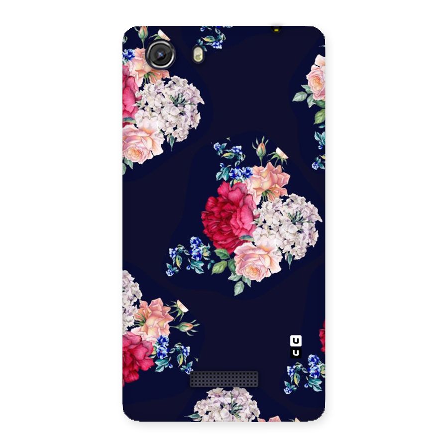 Magenta Peach Floral Back Case for Micromax Unite 3