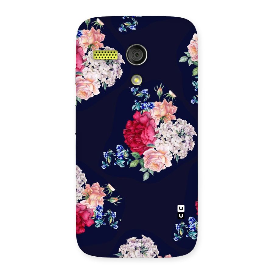 Magenta Peach Floral Back Case for Moto G