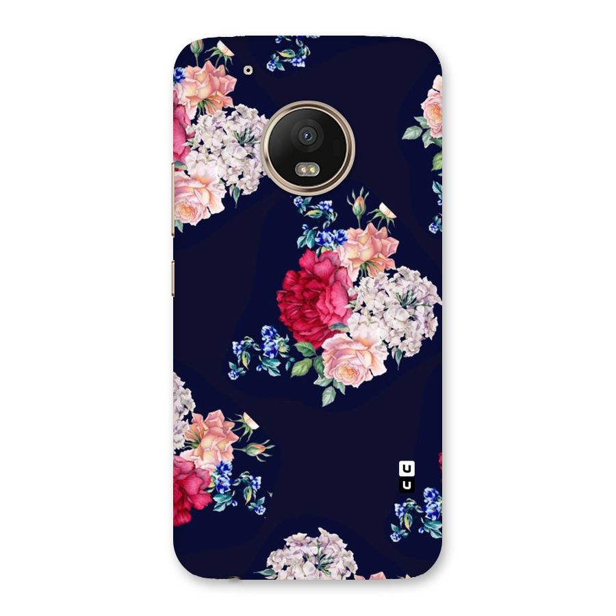 Magenta Peach Floral Back Case for Moto G5 Plus