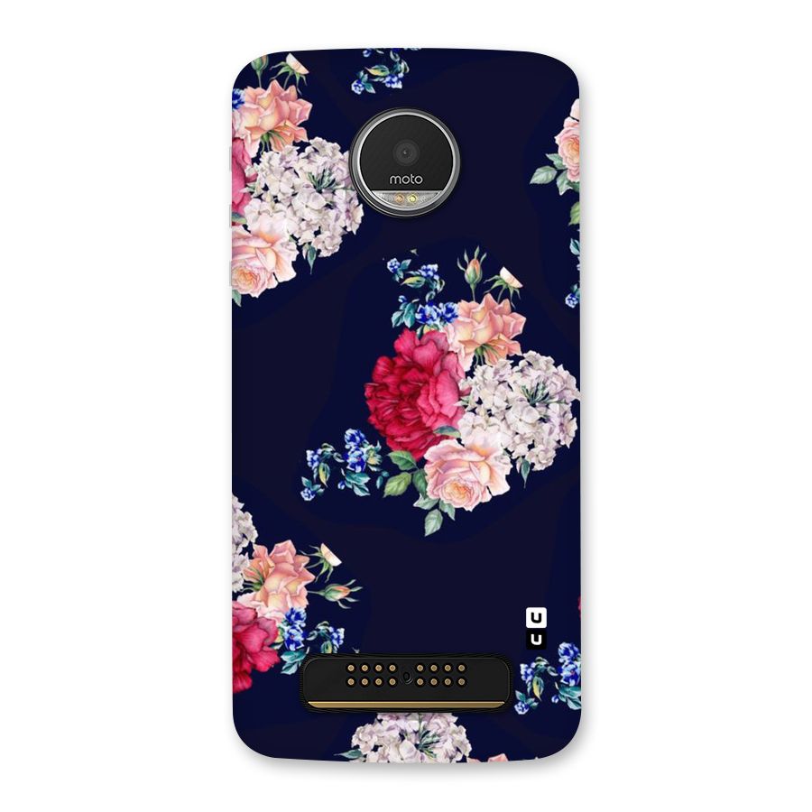 Magenta Peach Floral Back Case for Moto Z Play