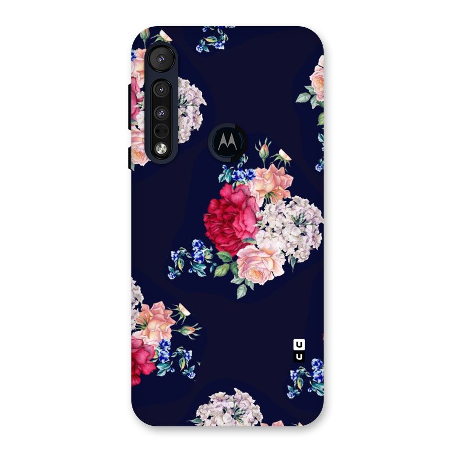Magenta Peach Floral Back Case for Motorola One Macro