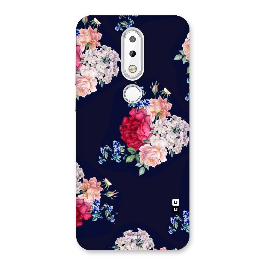 Magenta Peach Floral Back Case for Nokia 6.1 Plus