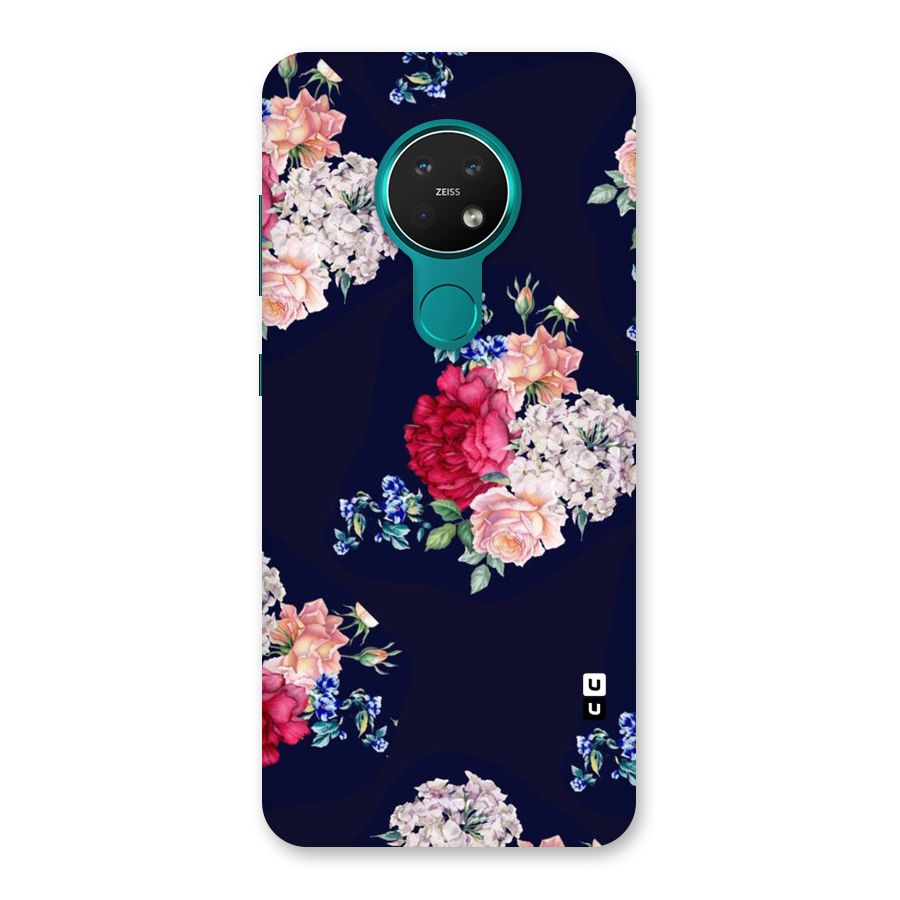 Magenta Peach Floral Back Case for Nokia 7.2