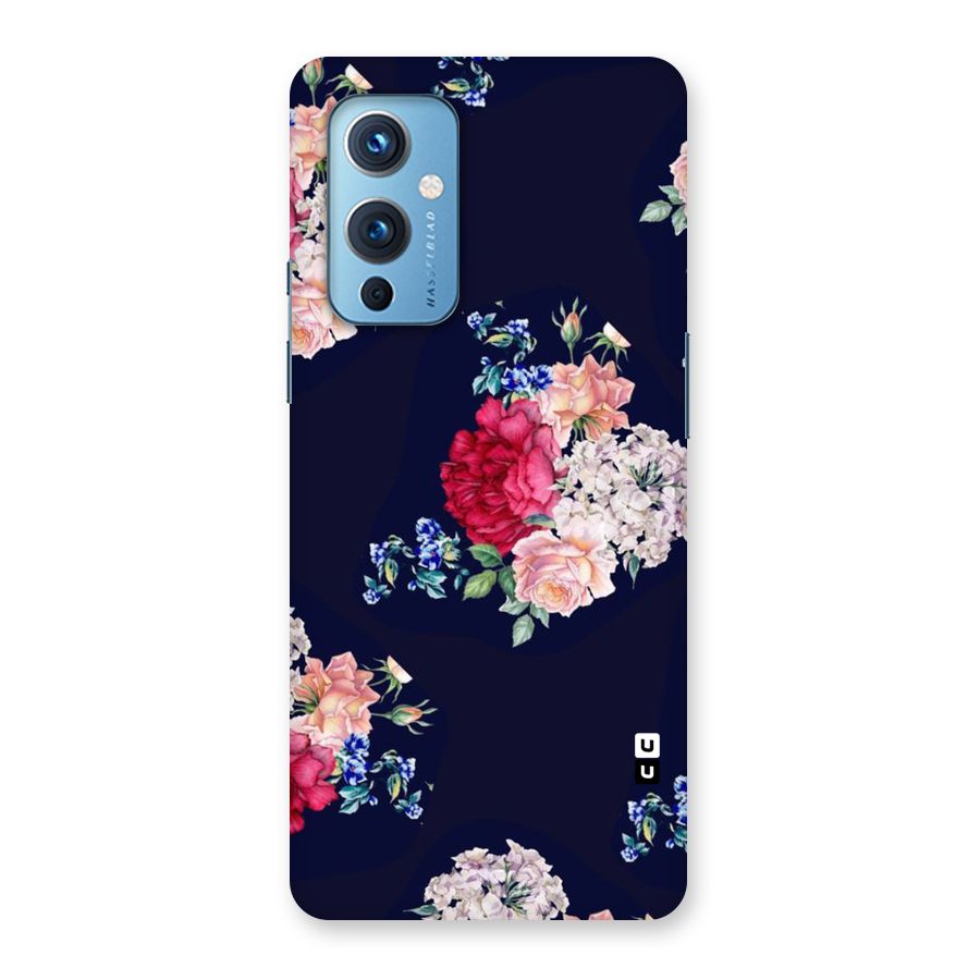 Magenta Peach Floral Back Case for OnePlus 9