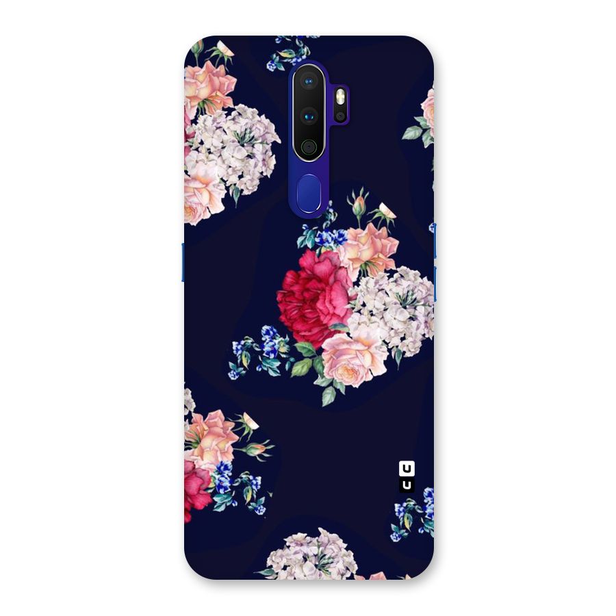 Magenta Peach Floral Back Case for Oppo A9 (2020)