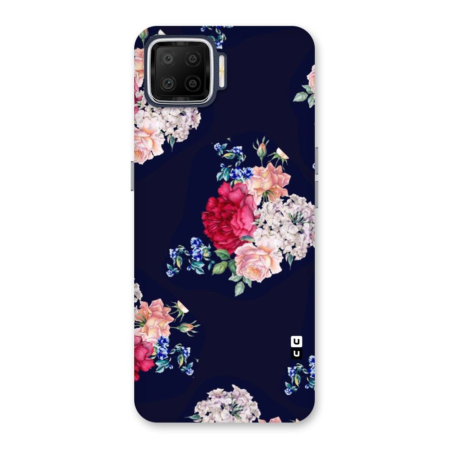 Magenta Peach Floral Back Case for Oppo F17