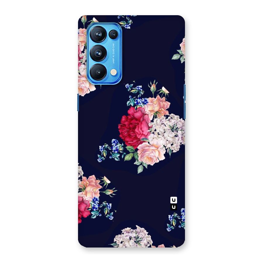 Magenta Peach Floral Back Case for Oppo Reno5 Pro 5G
