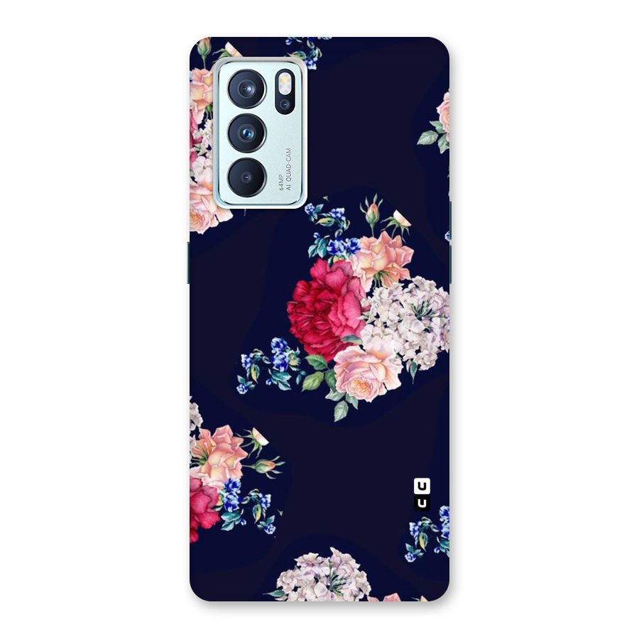 Magenta Peach Floral Back Case for Oppo Reno6 Pro 5G