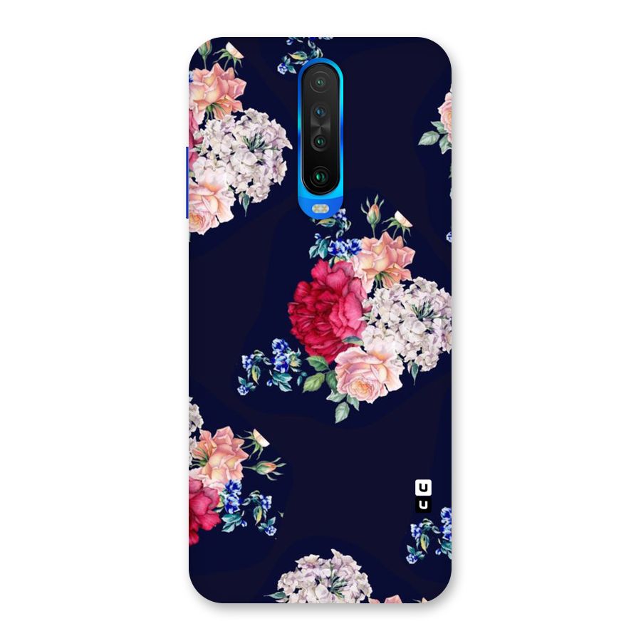 Magenta Peach Floral Back Case for Poco X2