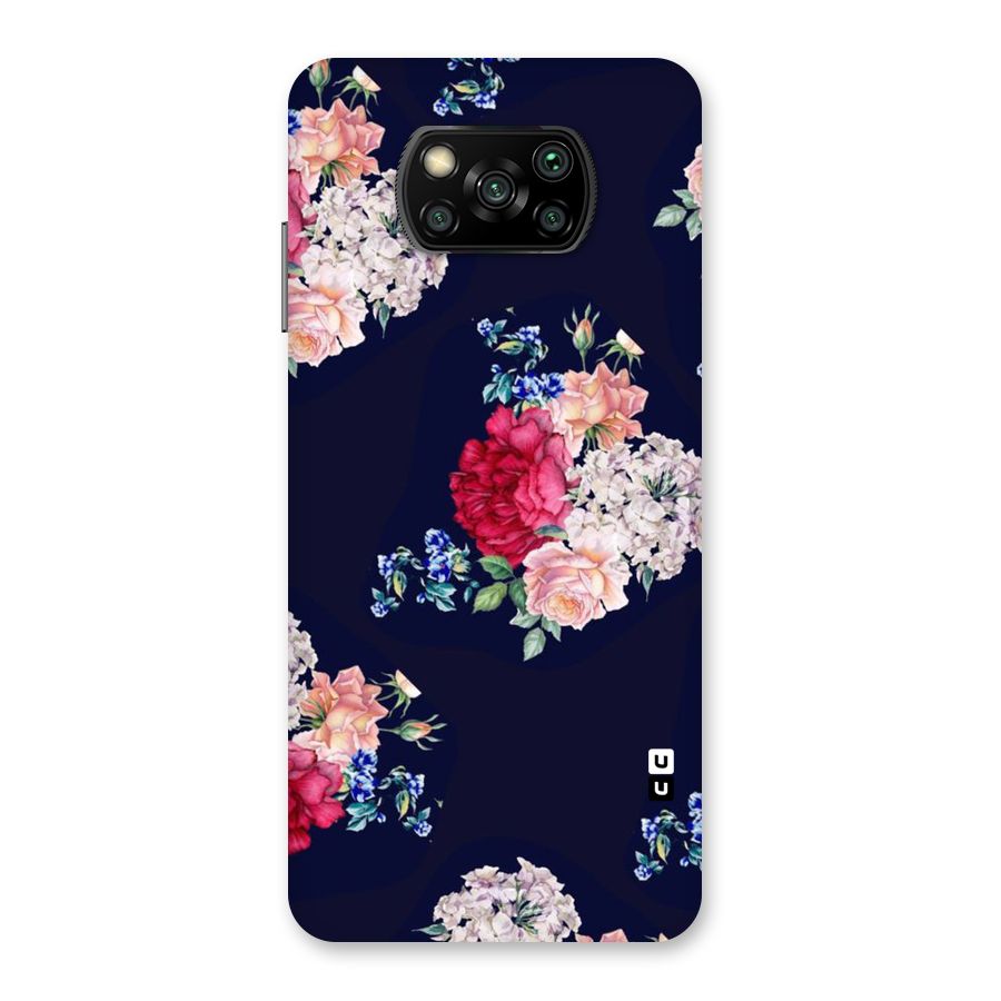 Magenta Peach Floral Back Case for Poco X3
