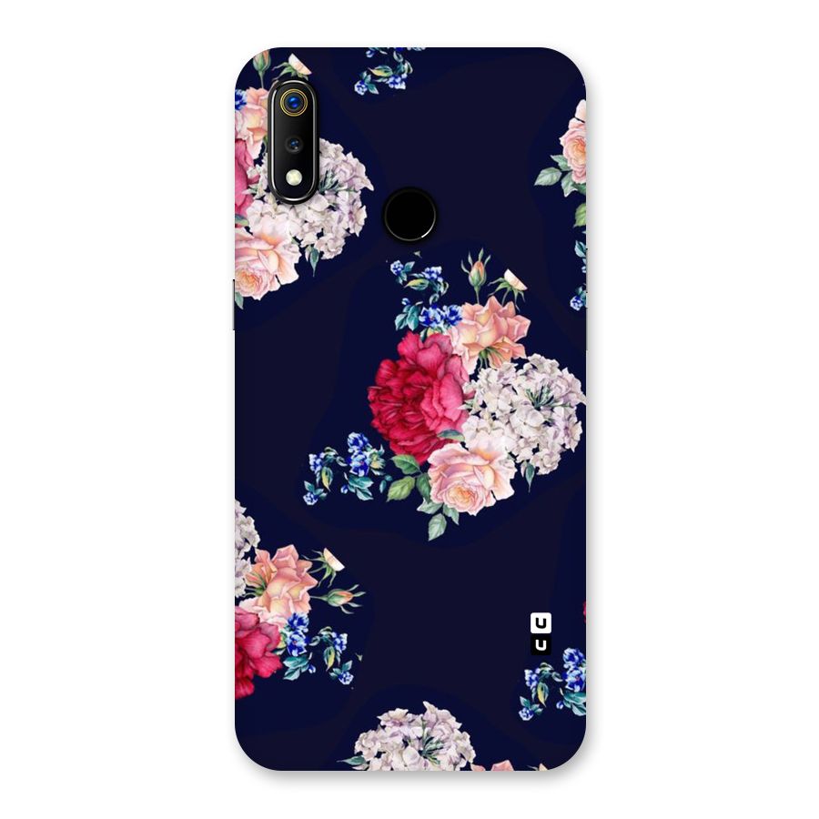 Magenta Peach Floral Back Case for Realme 3