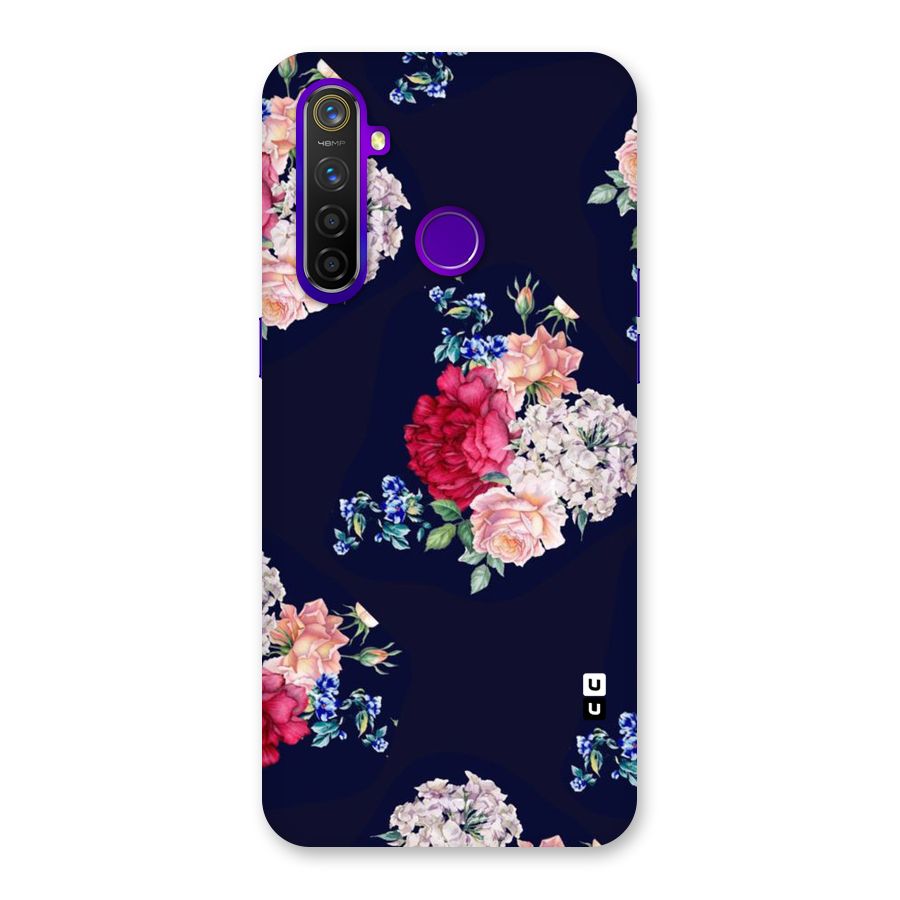 Magenta Peach Floral Back Case for Realme 5 Pro
