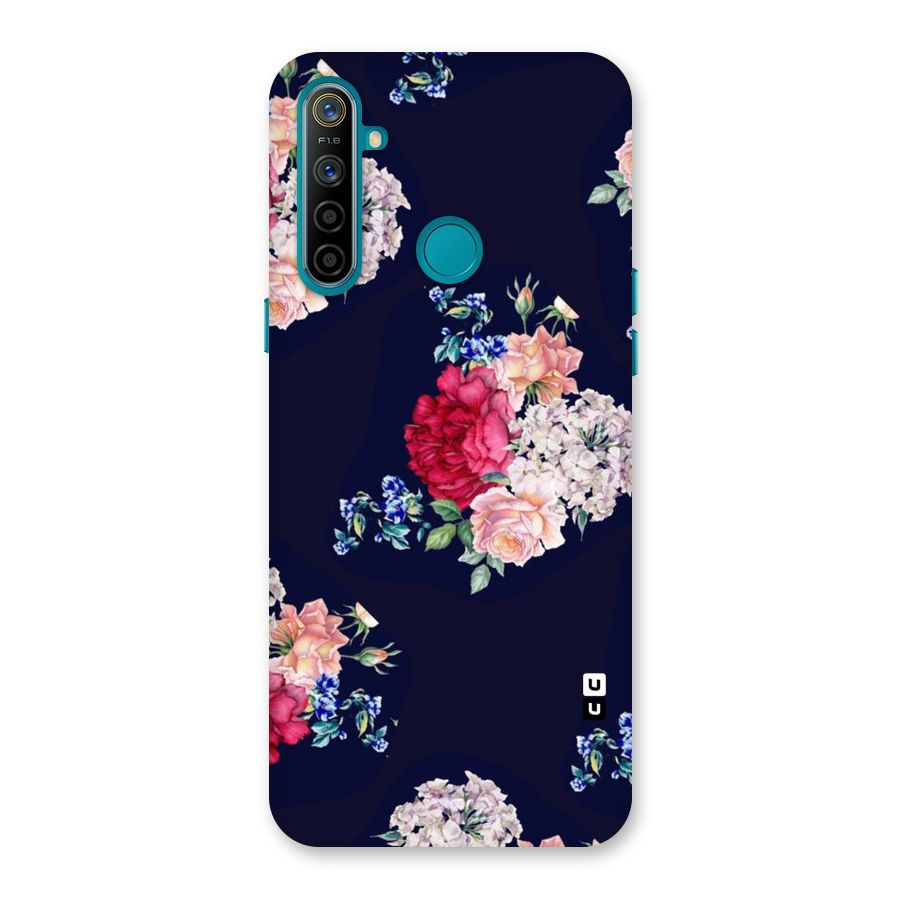 Magenta Peach Floral Back Case for Realme 5i