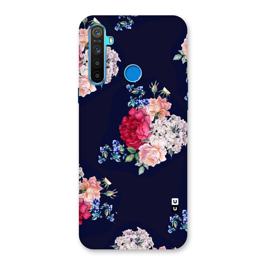 Magenta Peach Floral Back Case for Realme 5s