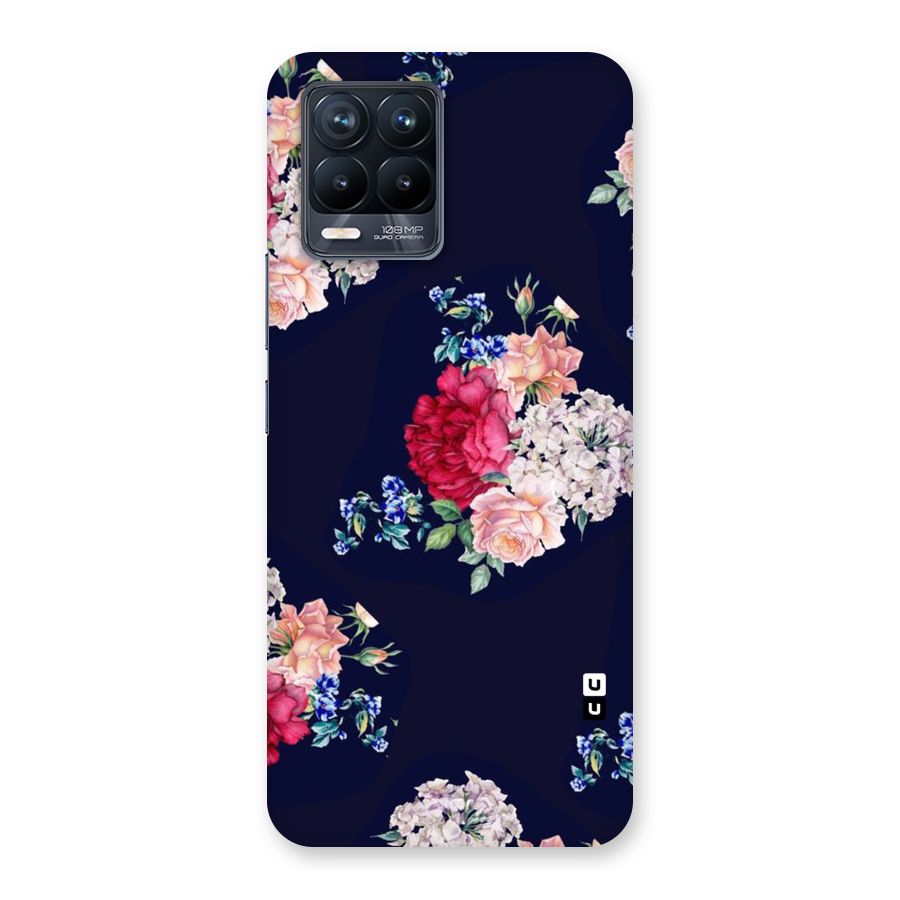 Magenta Peach Floral Back Case for Realme 8 Pro