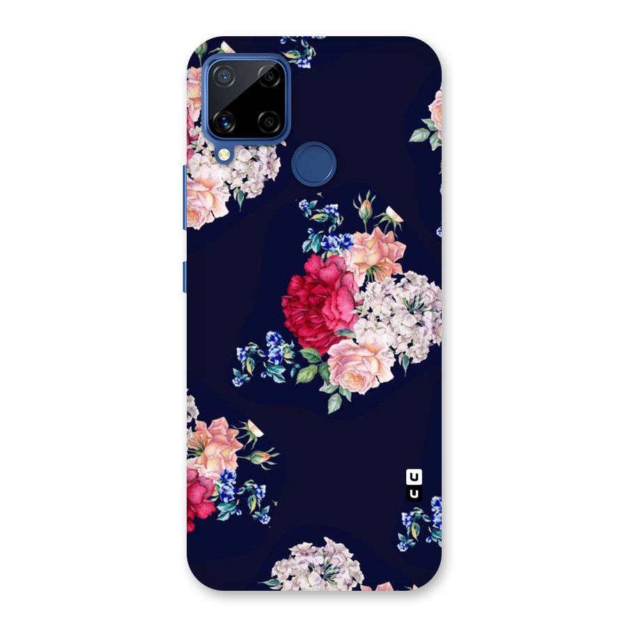 Magenta Peach Floral Back Case for Realme C15