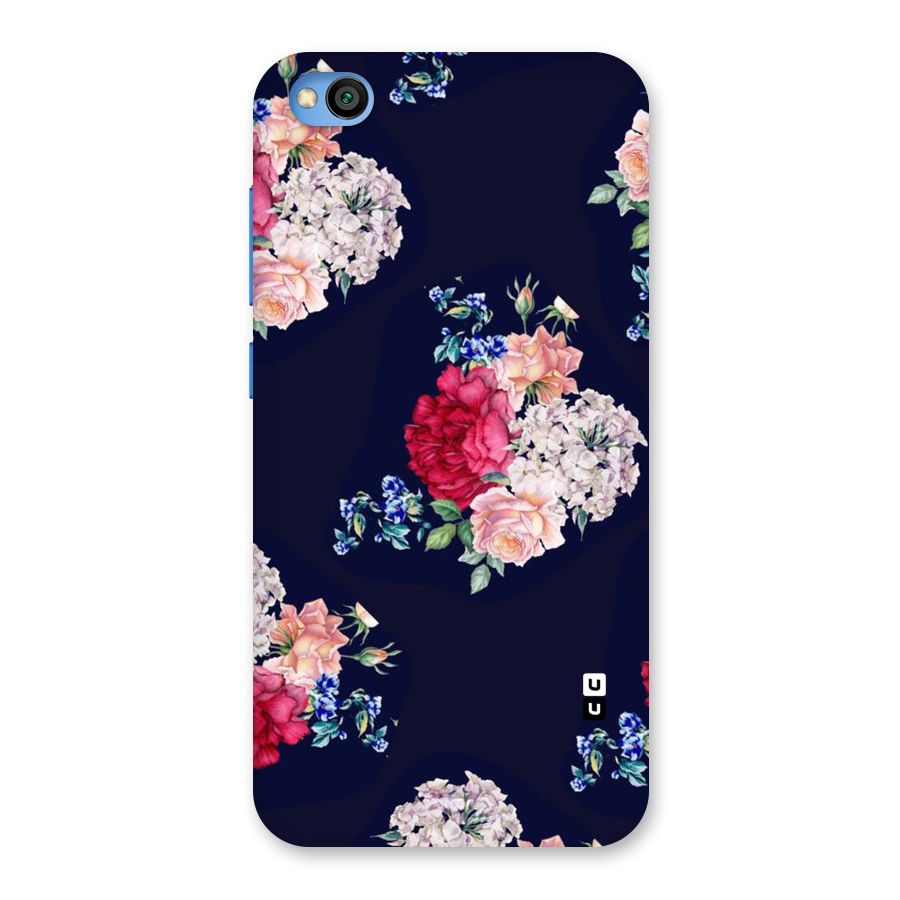 Magenta Peach Floral Back Case for Redmi Go
