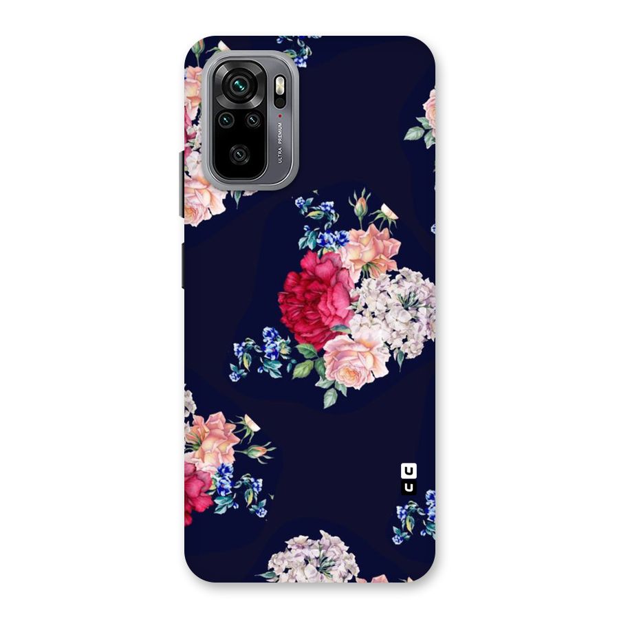 Magenta Peach Floral Back Case for Redmi Note 10