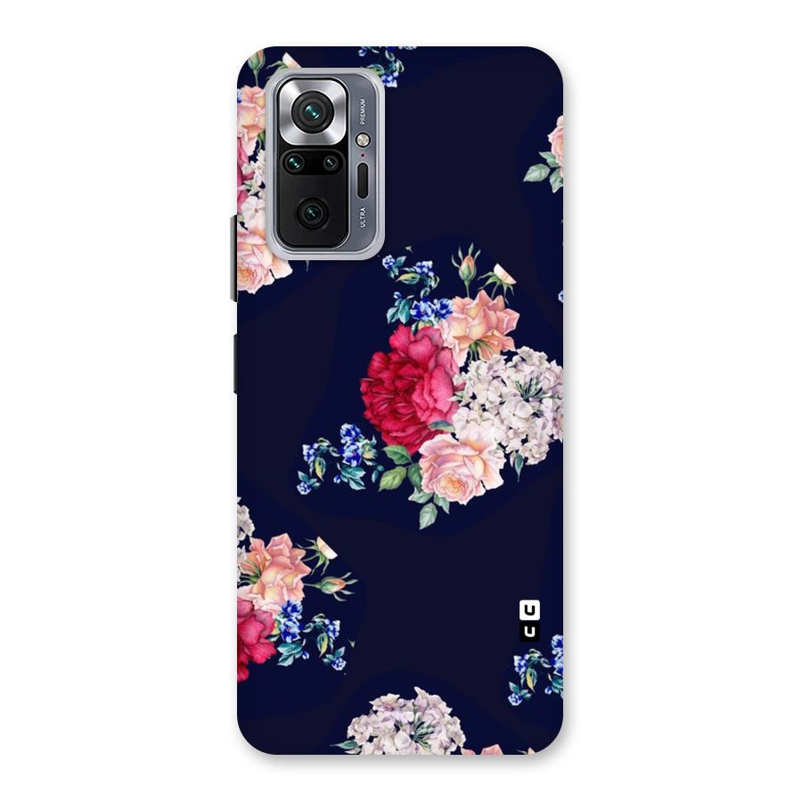 Magenta Peach Floral Back Case for Redmi Note 10 Pro