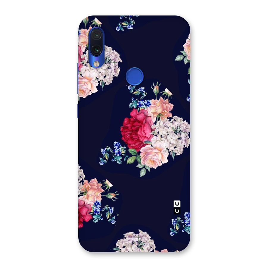 Magenta Peach Floral Back Case for Redmi Note 7