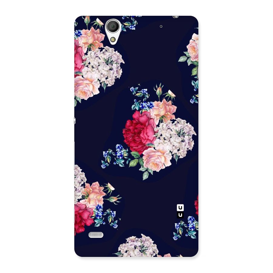 Magenta Peach Floral Back Case for Sony Xperia C4