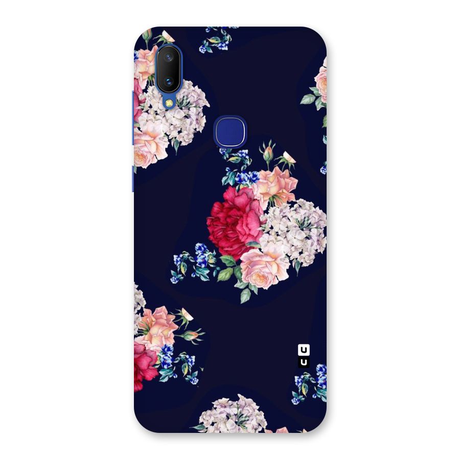 Magenta Peach Floral Back Case for Vivo V11