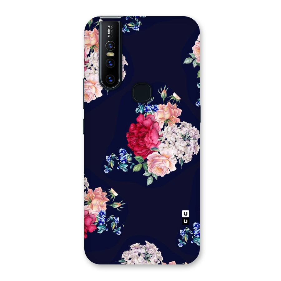 Magenta Peach Floral Back Case for Vivo V15