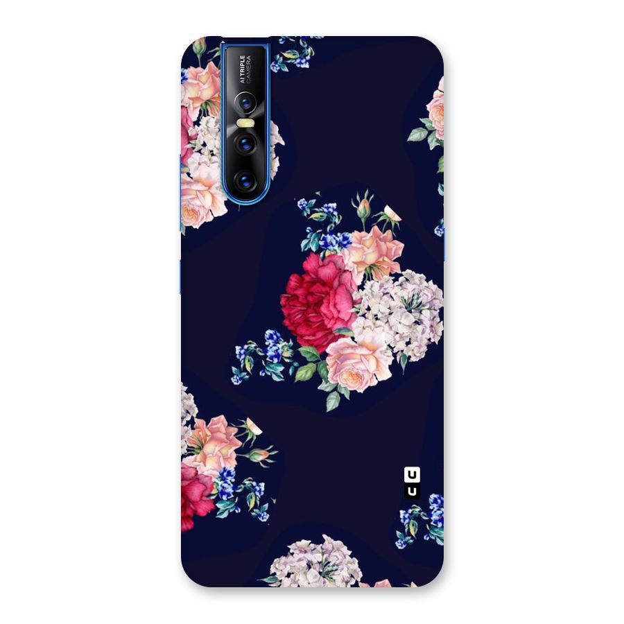 Magenta Peach Floral Back Case for Vivo V15 Pro