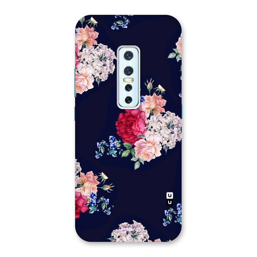 Magenta Peach Floral Back Case for Vivo V17 Pro