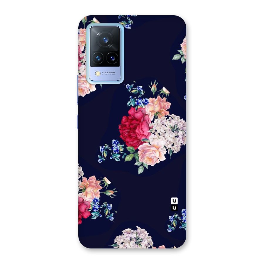 Magenta Peach Floral Back Case for Vivo V21 5G