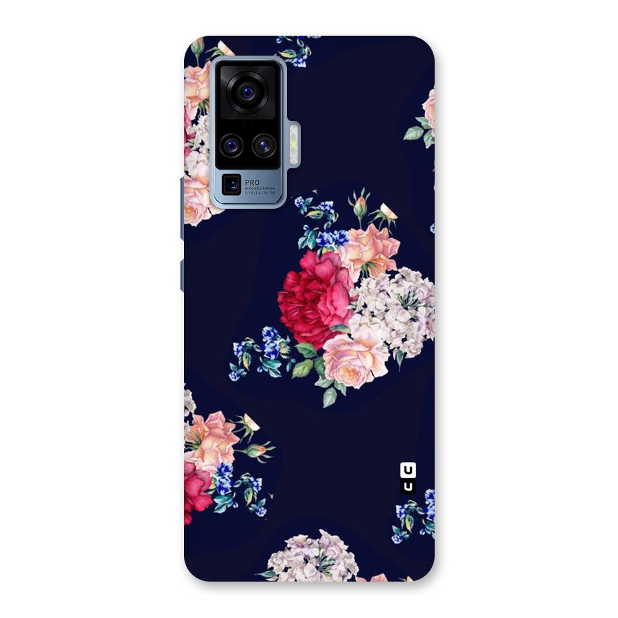 Magenta Peach Floral Back Case for Vivo X50 Pro