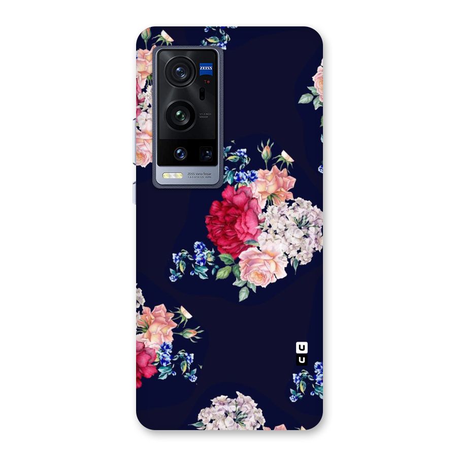 Magenta Peach Floral Back Case for Vivo X60 Pro Plus