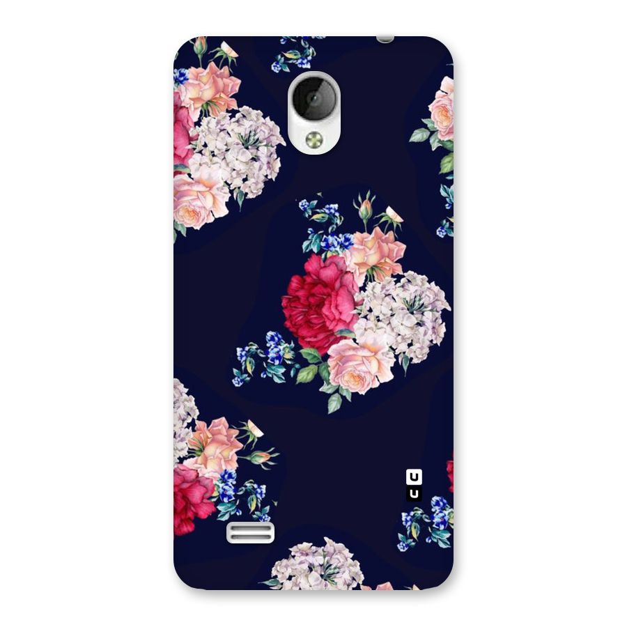 Magenta Peach Floral Back Case for Vivo Y21