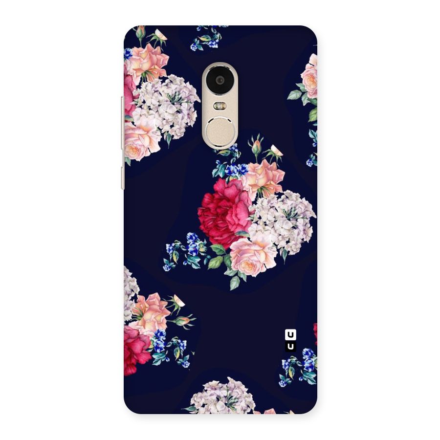 Magenta Peach Floral Back Case for Xiaomi Redmi Note 4