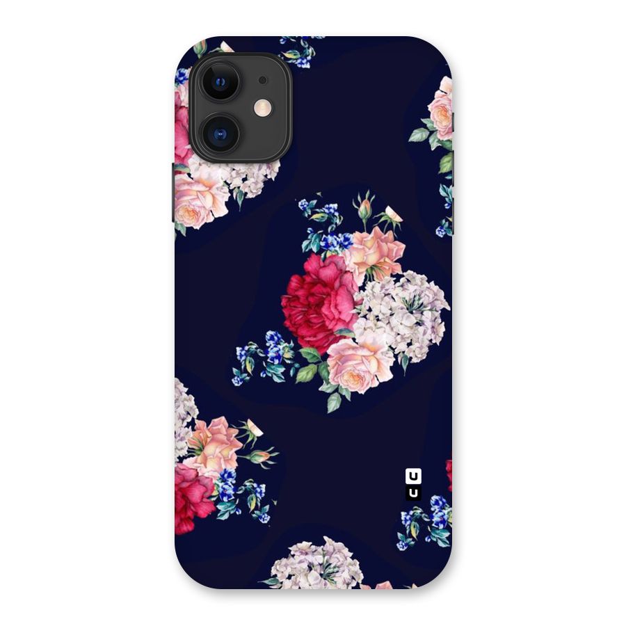 Magenta Peach Floral Back Case for iPhone 11
