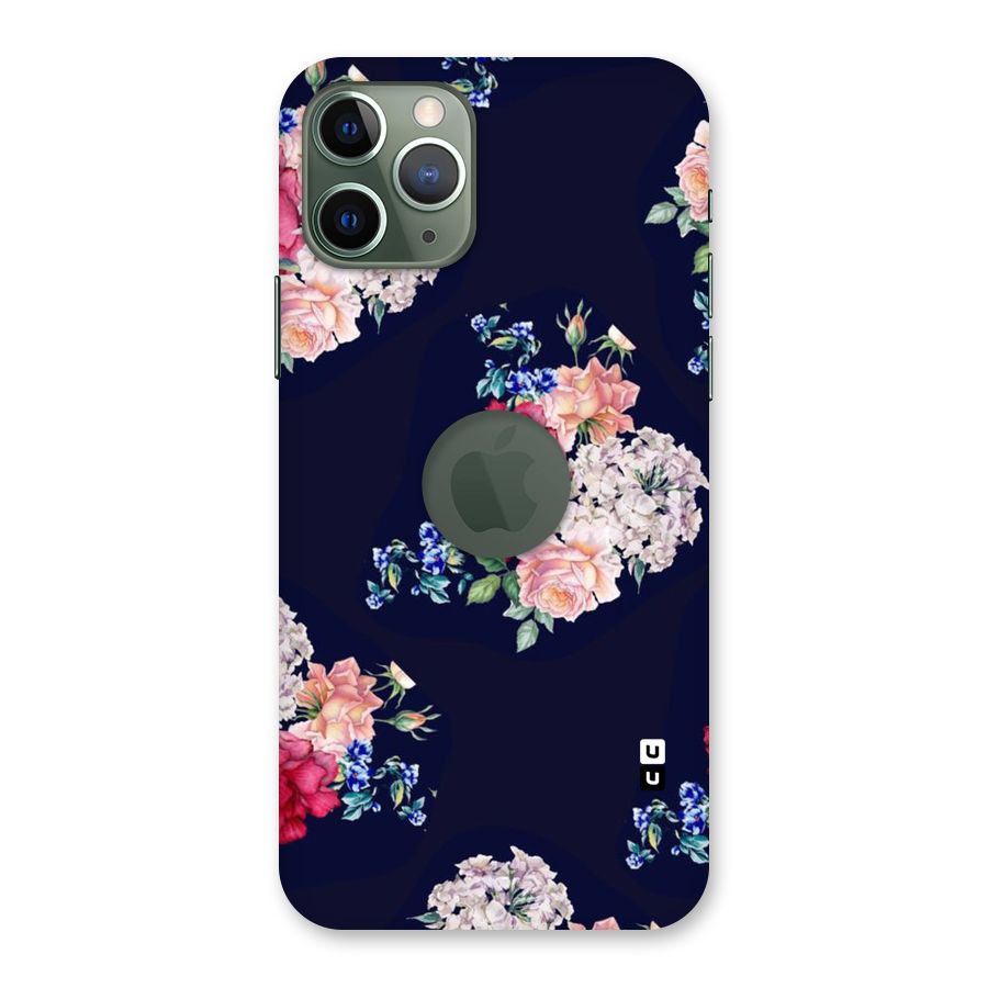 Magenta Peach Floral Back Case for iPhone 11 Pro Logo  Cut