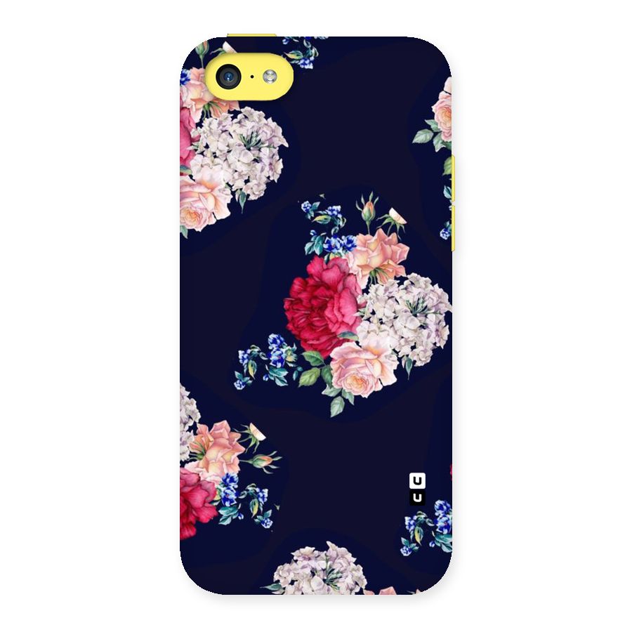 Magenta Peach Floral Back Case for iPhone 5C