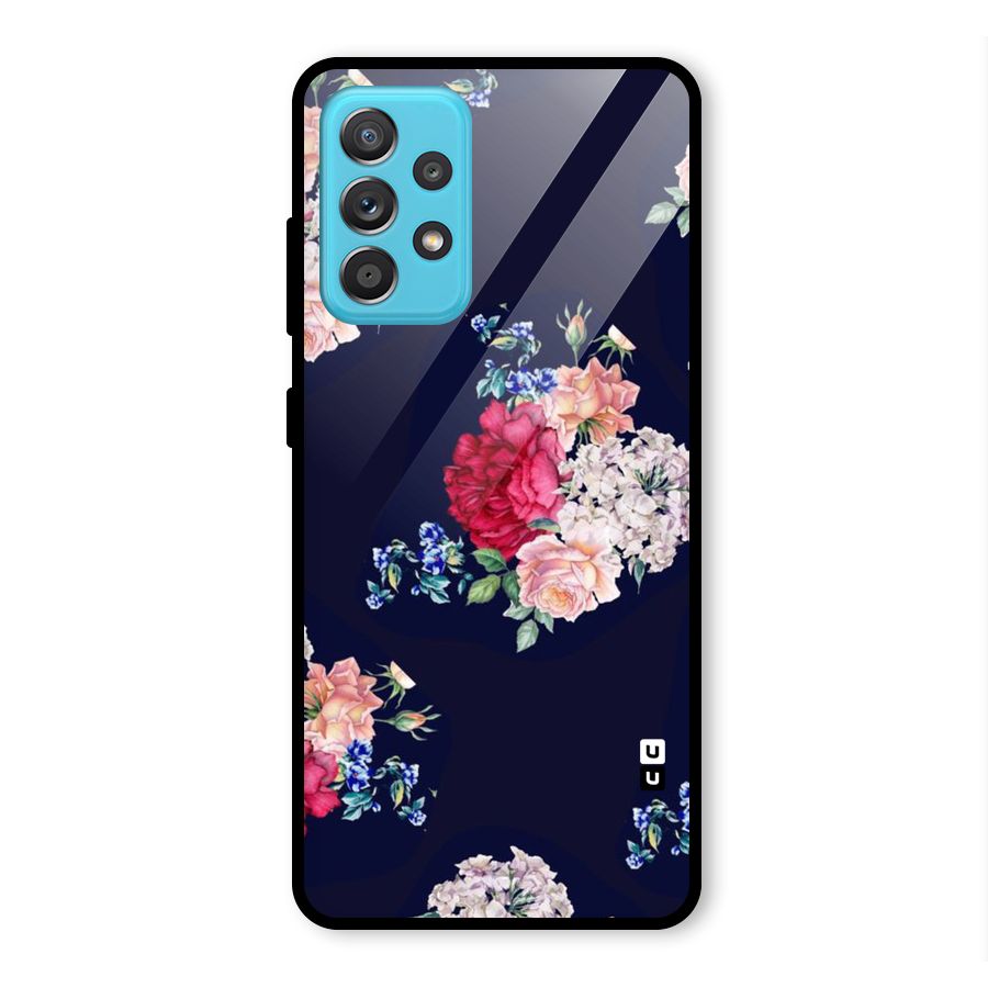 Magenta Peach Floral Glass Back Case for Galaxy A52s 5G