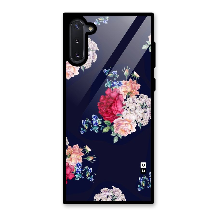 Magenta Peach Floral Glass Back Case for Galaxy Note 10